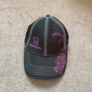 Y2K Toyota Rhinestone Floral Tattoo Black Purple Cap